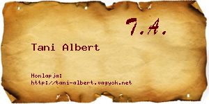 Tani Albert névjegykártya